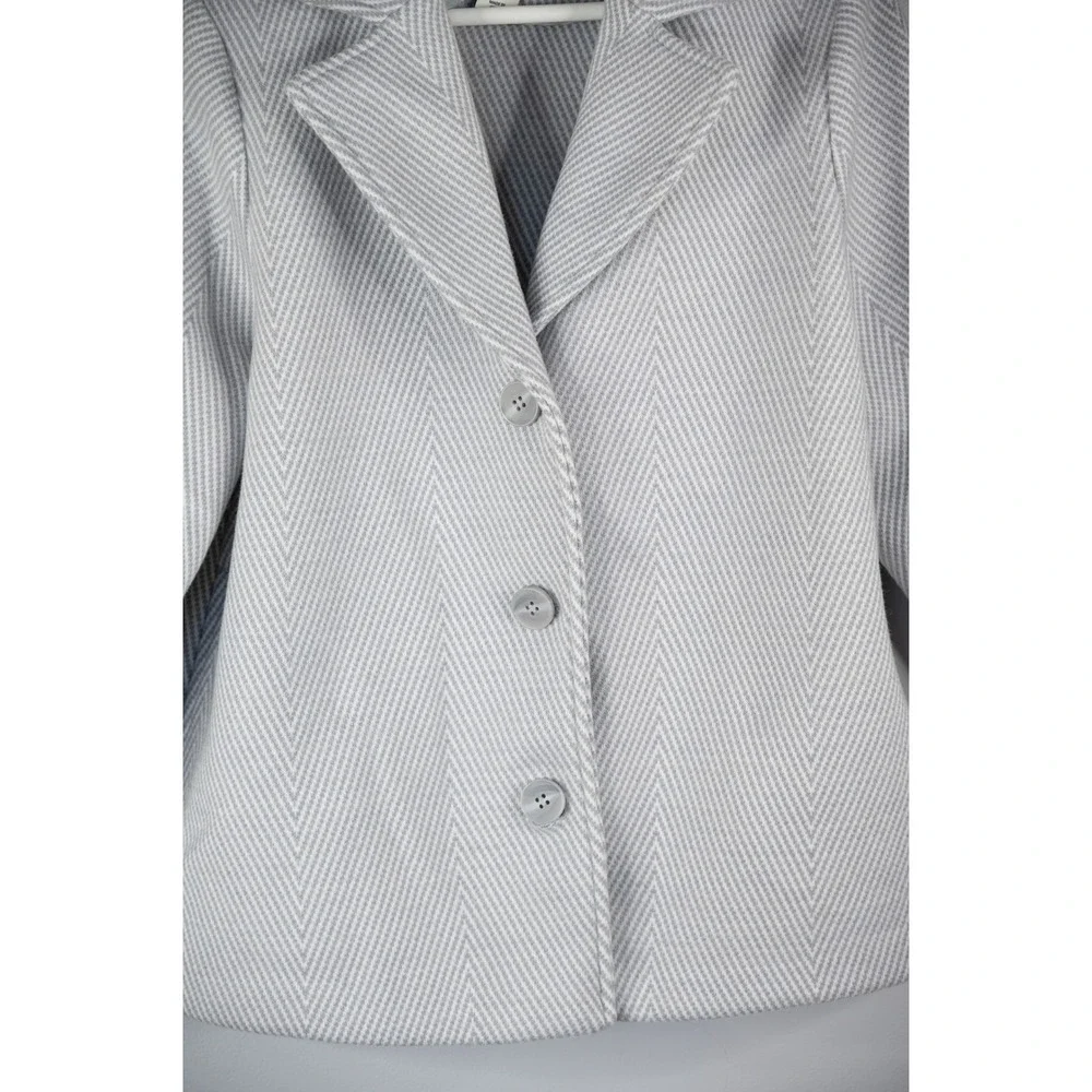 Joie Herringbone Pea Coat Womens‎ Small Grey Blazer Wool Blend Button office